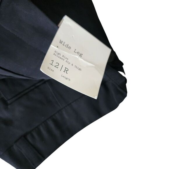 A New Day Womens Black High Waist Pleated Front Wide Leg Pants Size 12 Regular - Picture 3 of 5